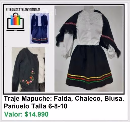 Traje Mapuche 4 Piezas
