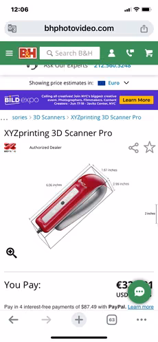 Sensor acelerometro compensación vibración y scanner Escaner 3D
