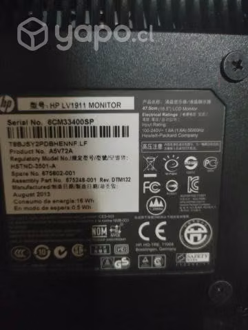 2 Monitores de 20" y 18,5" pulgadas