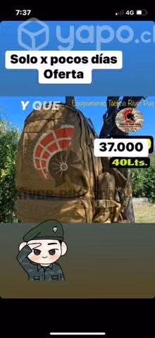 Mochila coyote   40 lTS
