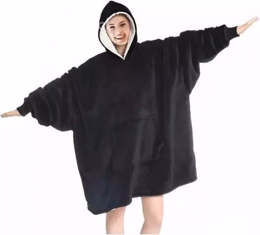 Poleron Sherpa Negro Talla Unica - Imagen 2