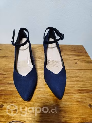 Zapato azul cuero. - Imagen 2