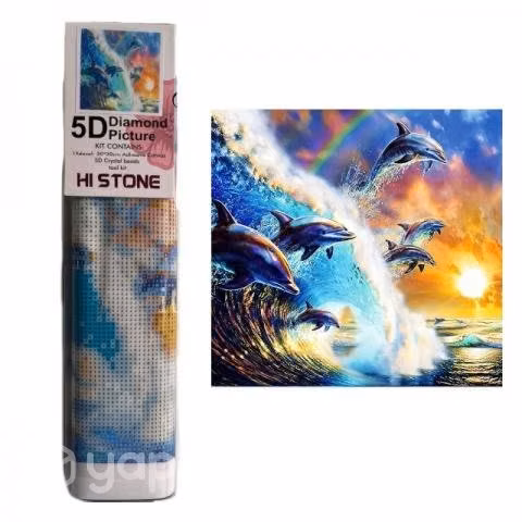 Arte diamante delfines 30x30cm