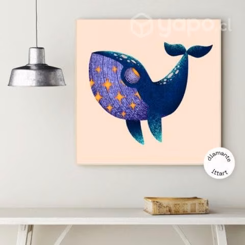 Arte diamante ballena 30x30 cm