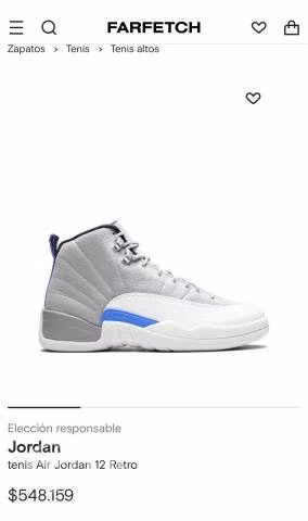 Jordan 12 RETRO GREY UNIVERSITY BLUE ORIGINAL