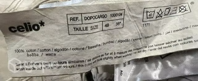 Pantalón Cargo Marca Celio Talla 38 O 48 Beige - Imagen 6
