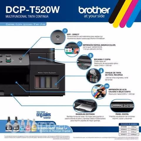 Impresora tinta continua multifuncional brother