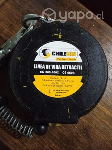 Linea de vida retractil 10M y 4.8mm diametro