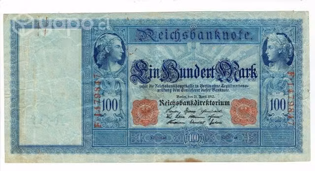 Billete De Alemania, 100 Marcos, 1910