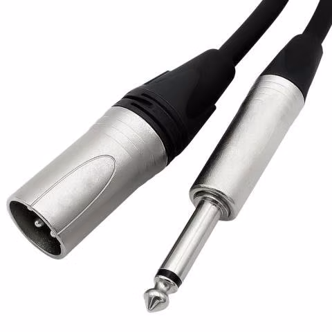 Cable xlr macho a plug 6.3 mono, 3 mts, negro