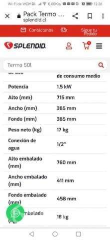 Termo eléctrico 50L, SPLENDID - Imagen 2