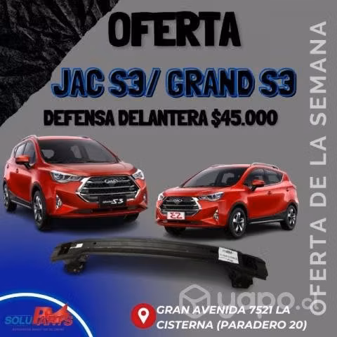 Jac s3/ grand s3 defensa delantera 45.000