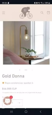 Lámpara de sobremesa dorada - Imagen 3