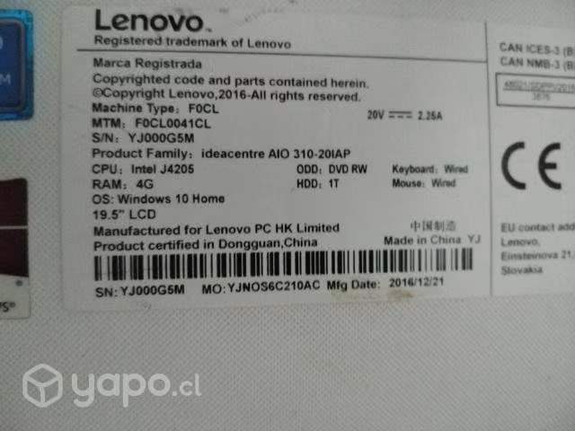 Computadora Lenovo - Imagen 2