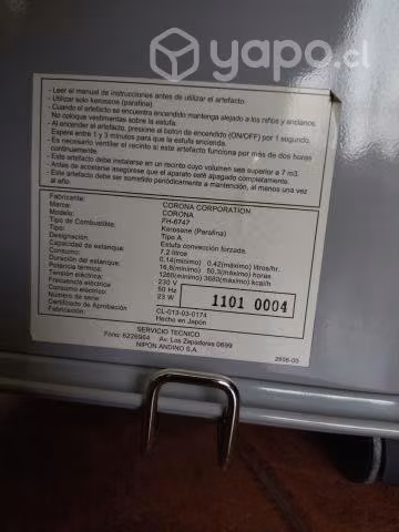 Estufa laser a parafina Japonesa Corona