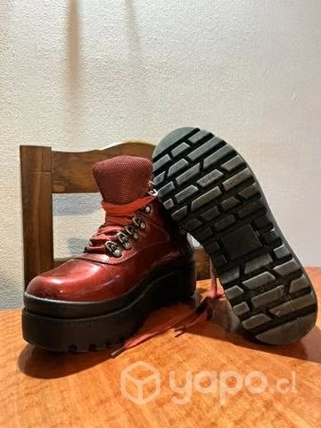 Botines Charol Rojo