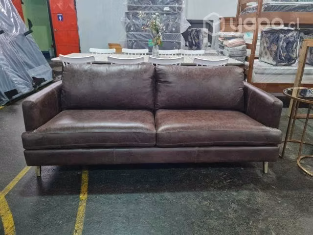 Sofá Rosen de cuero Café NUEVO