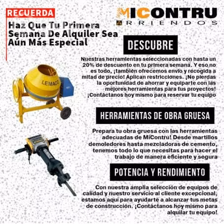 Arriendo de Betoneras y Vibro para Obra Gruesa