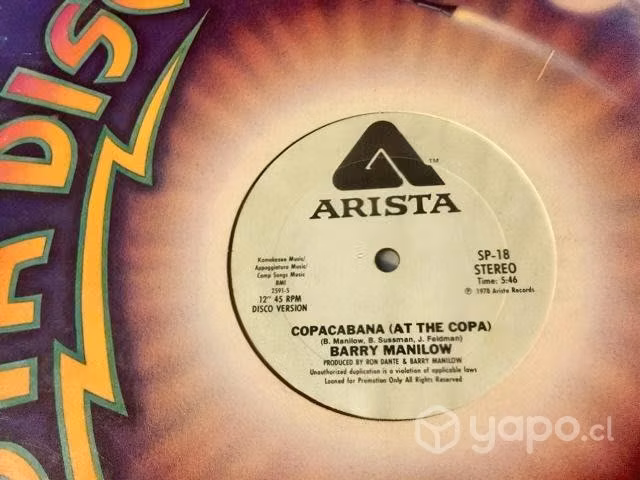 Vinilo Maxi Single Barry Manilow Copacabana