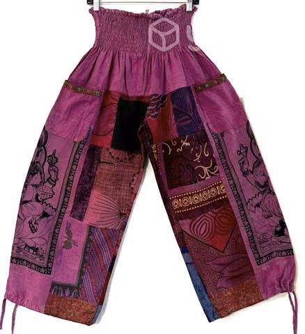 Pantalón Con Bolsillos Hindú Talla L/xl Rosado