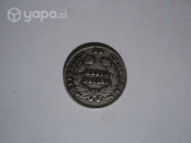 Antigua Moneda De Plata Medio Decimo 1892 - Imagen 4