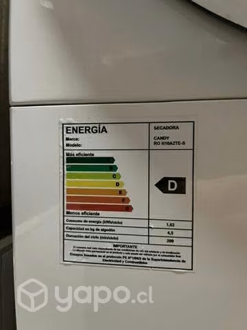 Secadora Ropa Candy 9 kilos