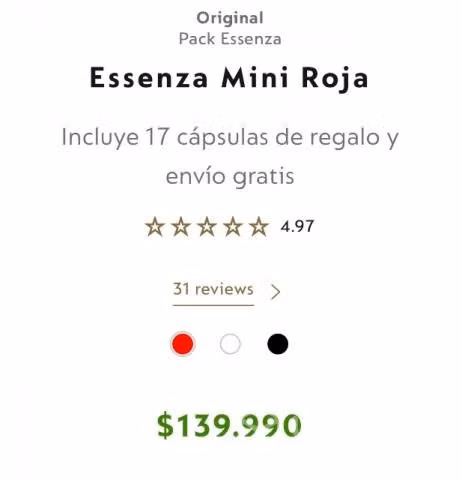 Cafetera Esenssa Mini Nespresso