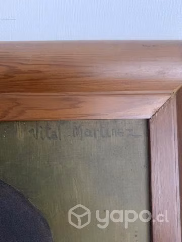Pintura al óleo Rostro Cuadro con marco de madera