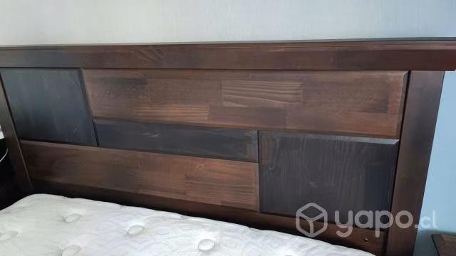 Cama box spring rosen 2pl respaldo 2 veladores