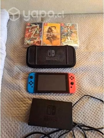 Nintendo switch con 3 juegos