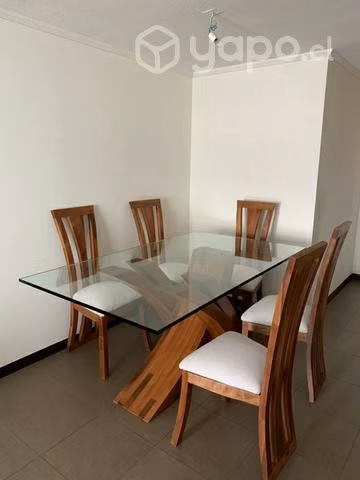 Juego comedor 6 sillas madera roble