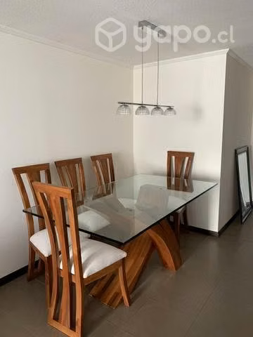 Juego comedor 6 sillas madera roble