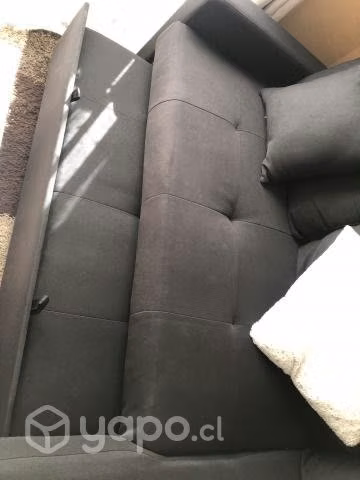 Sofá cama estilo L negro en impecables condiciones