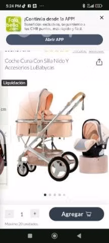 Bidón de gas 45 kg y coche de bebe