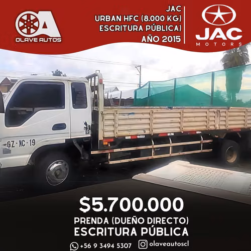 Jac Urban HFC En Prenda (Escritura Pública Dueño Directo)