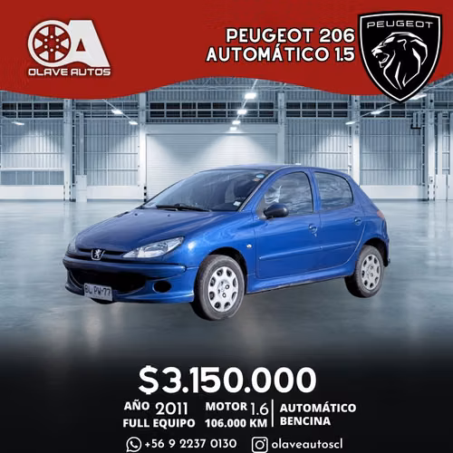 Peugeot 206 2011 Full Equipo