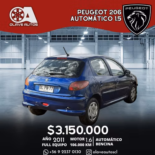 Peugeot 206 2011 Full Equipo
