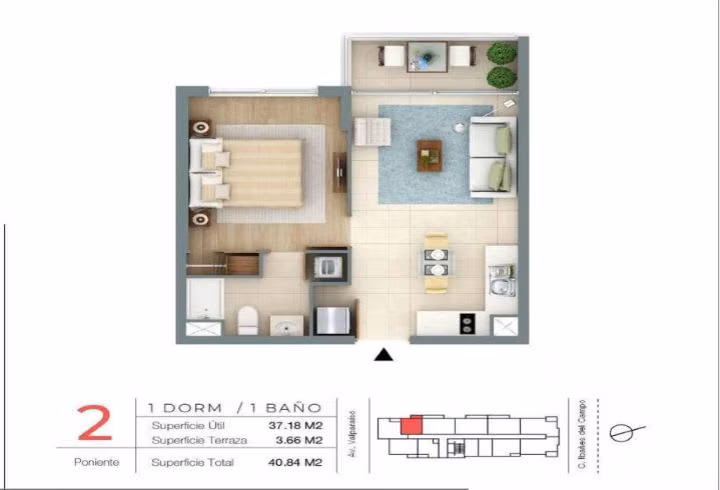 VENTA SEMI NUEVO  DEPARTAMENTO 1D1B  VILLA ALEMANA