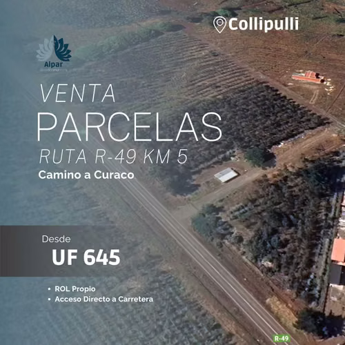 Venta de Parcelas a 5 Km de Collipulli (86262)
