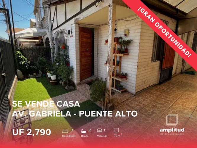 Casa Amplia 3D+2B Puente Alto (92105)