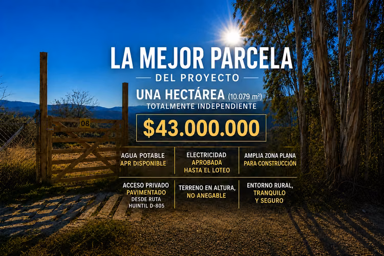 A 9 km Illapel. La mejor parcela del proyecto. Una hectárea