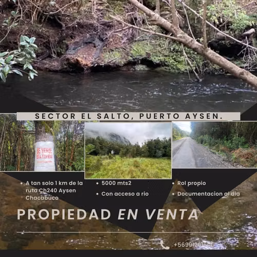 Se vende hermosa parcela, Av el Salto Pto. Aysen.