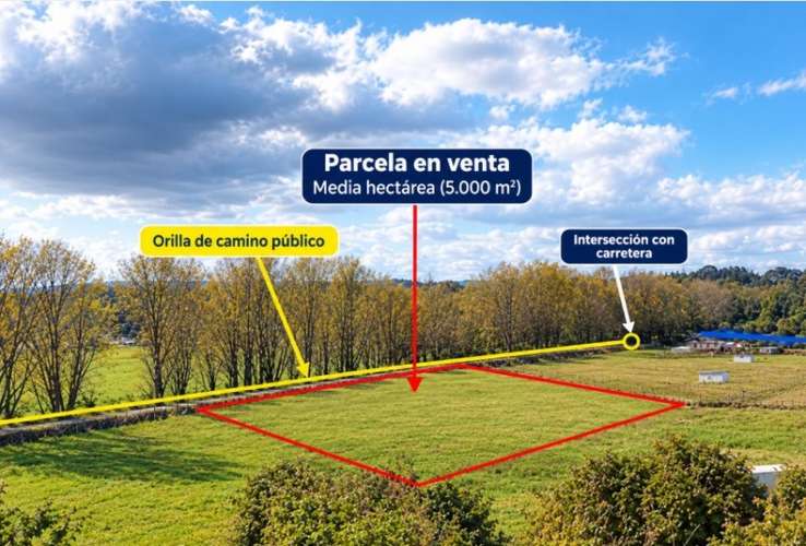 Parcela media há en Valdivia Sector Antilhue orilla camino
