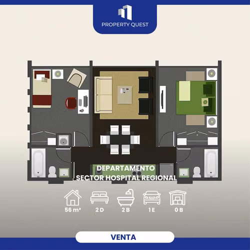VENTA DEPTO 2D+2B MARIPOSA HOSP. REGIONAL (107732)
