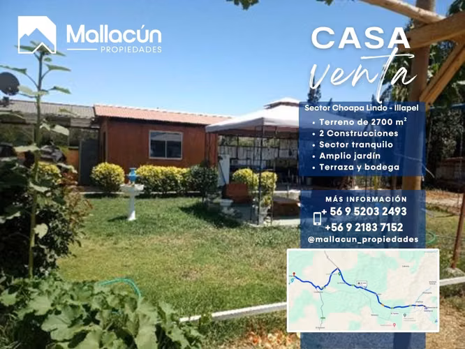 Terreno con Casa en Venta – Choapa Lindo, Illapel