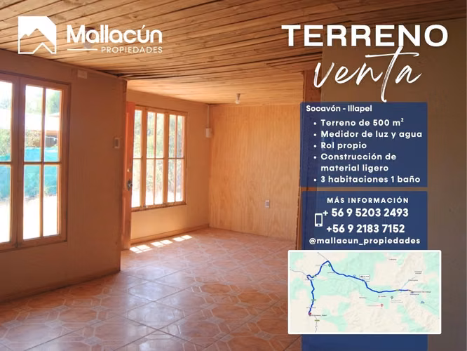 Casa en Venta en Socavón, Illapel – 500 m² con Excelente Ubicación