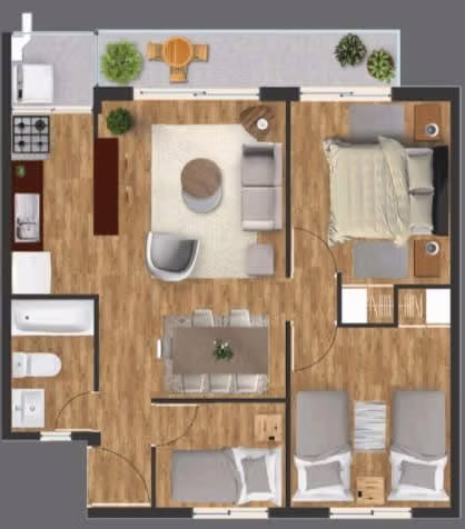 Departamento Nuevo 3 Dormitorios, estacionamiento Villarrica