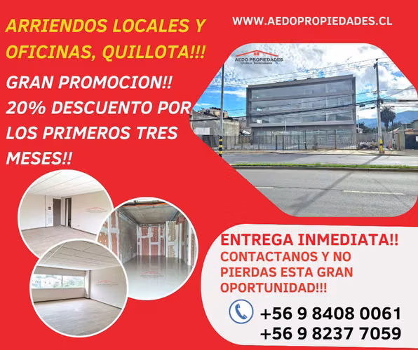 Se Arriendan Locales Comerciales y Oficinas,  Edificio 21 de Mayo #293, Ciudad Quillota