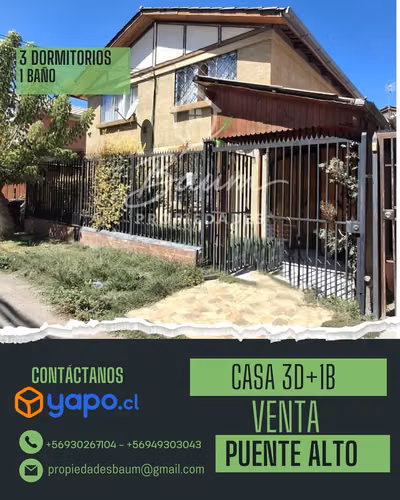 Venta de casa 3D+1B PUENTE ALTO