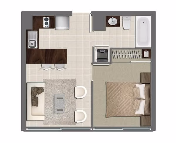 Departamento CORONEL SOUPER /  METRO L1(SAN ALBERTO HURTADO)1 DORM 1 BAÑO